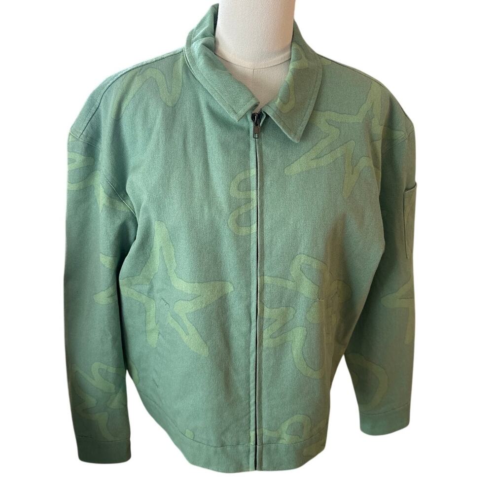 Petals by Petals and Peacocks Green Crop Work Jacket - XL